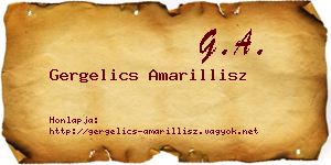 Gergelics Amarillisz névjegykártya